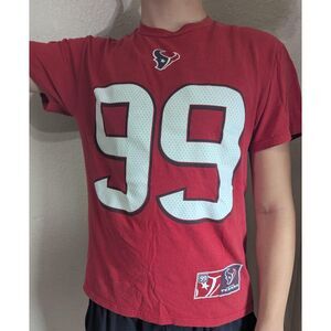 Majestic Houston Texans JJ Watt #99 T-Shirt - Size M Red